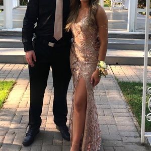Alamour the Label Lyla-Rose Gold Prom Gown-$199